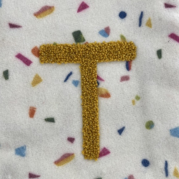 Opalhouse Target Christmas Stocking Monogram Initial Letter T Confetti Poms 20" - Picture 2 of 8